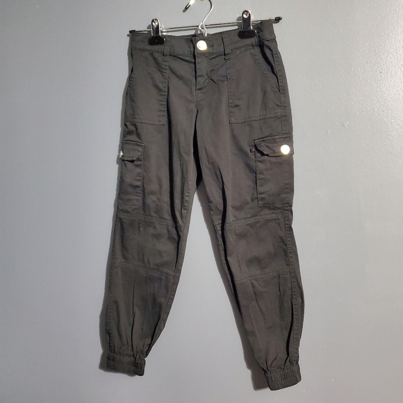 Justice Black Cargo Jogger Pants Girls Size 8 - Picture 1 of 7